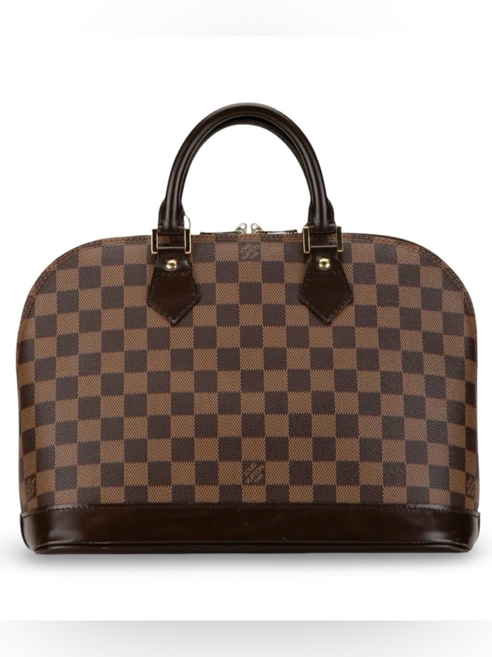 Louis Vuitton Brown Checkered Alma Dome Shoulder Crossbody Bag LV Medium PM - Picture 16 of 17